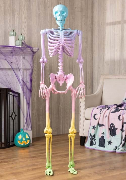 5FT Crazy Bones Poseable Skeleton in Rainbow Decoration - US 0011