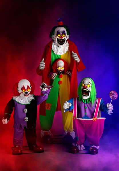 4FT Crazy Evil Killer Clown Animatronic Halloween Decoration - US 0155