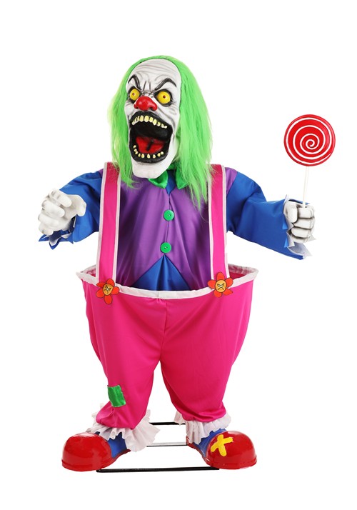 4FT Crazy Evil Killer Clown Animatronic Halloween Decoration - US 0155