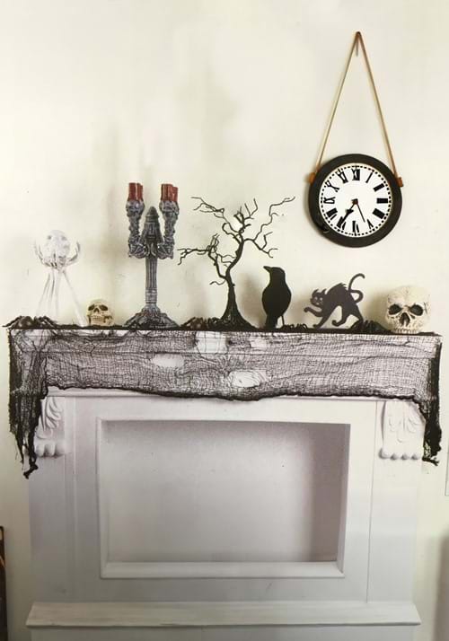 72" L x 30" W Creepy Black Gauze Decorative Cloth - US 7693