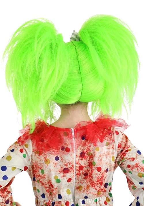 Neon Green Creepy Clown Wig for Girls - US 7343