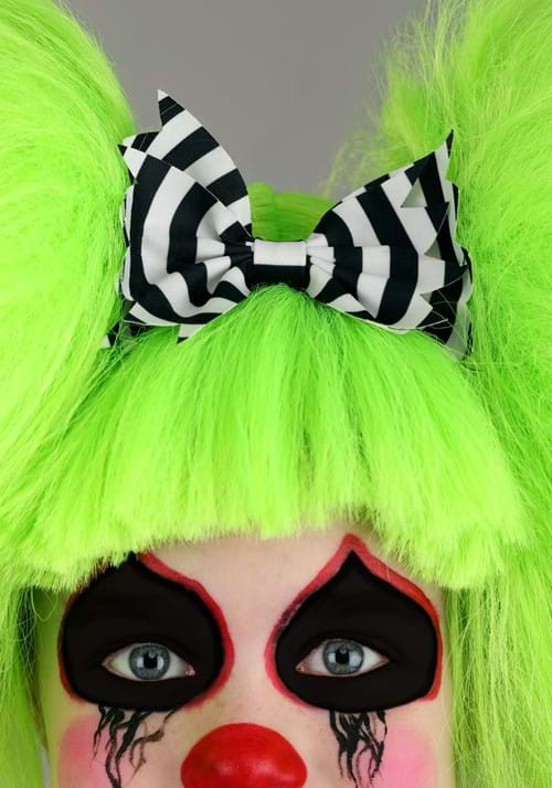 Neon Green Creepy Clown Wig for Girls - US 7343