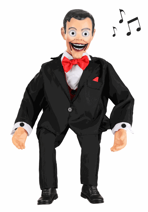 2.8FT Animated Creepy Ventriloquist Dummy Doll Halloween Prop - US 5116