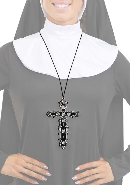 Religious Costume Black Cross Pendant Accessory - US 9265