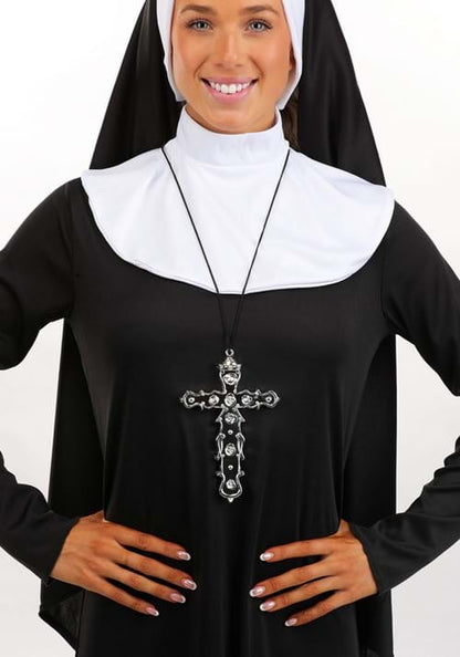 Religious Costume Black Cross Pendant Accessory - US 9265