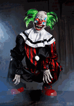 2.9FT Crouching Clown Red Animatronic Decoration - US 7985