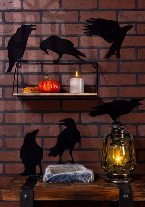 12 Piece Black Crow Stickers Halloween Decoration - US 9202