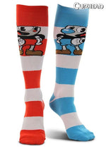 Knee High Cuphead & Mugman Striped Socks - US 7192