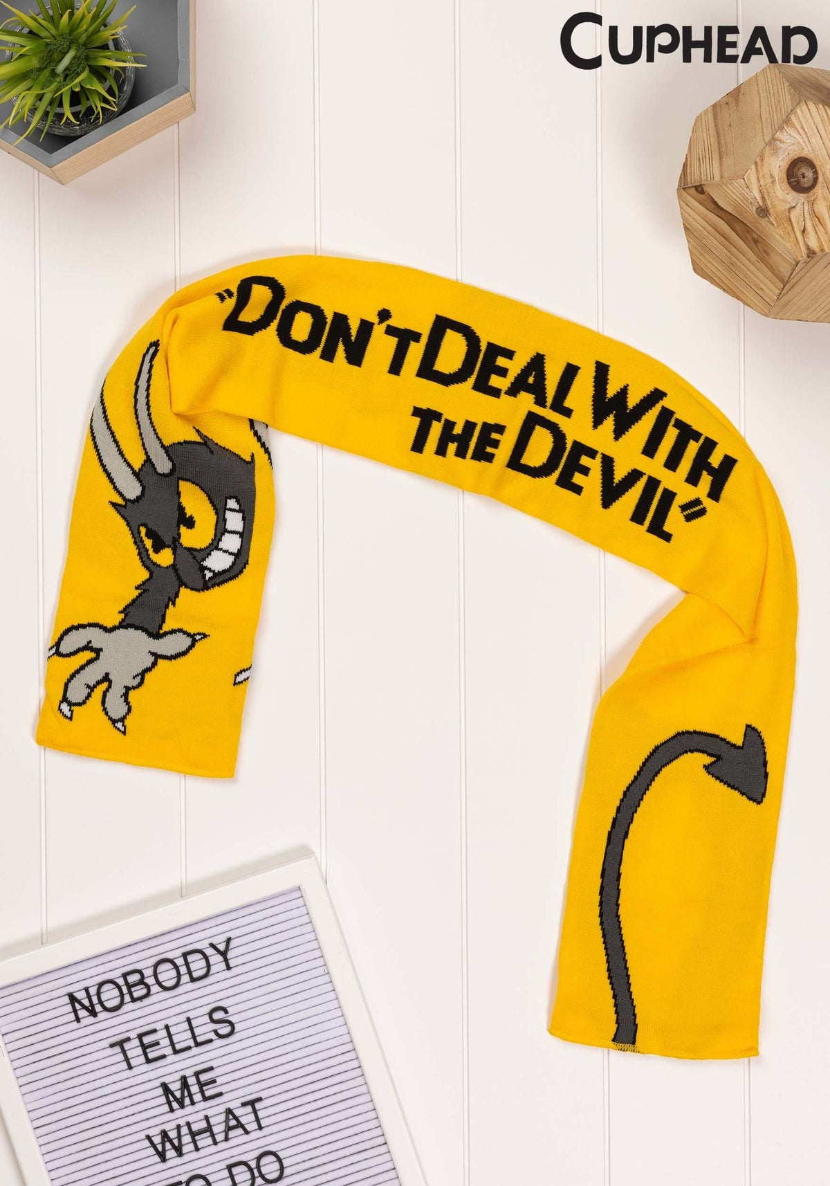 Cuphead The Devil Yellow Knit Scarf - US 4266