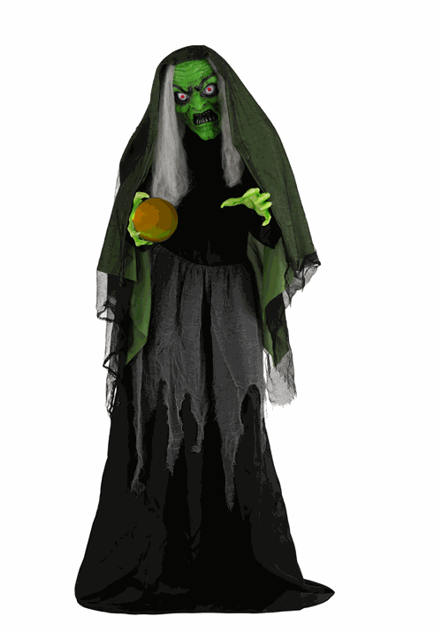 5FT Curse-Casting Witch Animatronic Decoration - Scream Saver - US 2492