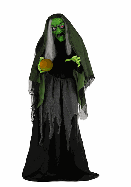 5FT Curse-Casting Witch Animatronic Decoration - Scream Saver - US 2492