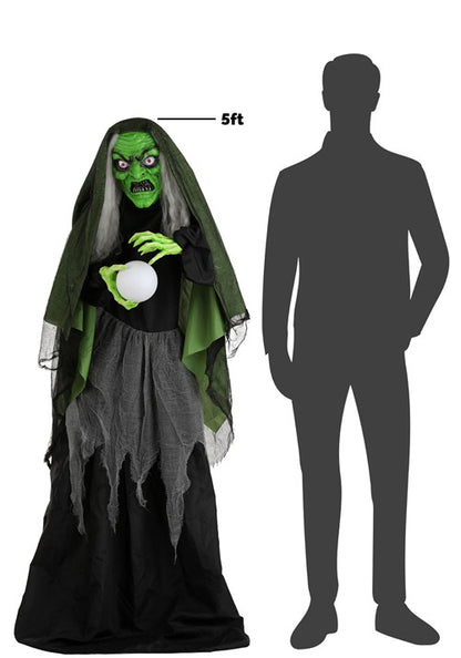 5FT Curse-Casting Witch Animatronic Decoration - Scream Saver - US 2492