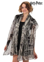 Harry Potter Daily Prophet Newspaper Print Lightweight Scarf - US 2374