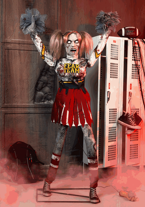 5.3FT Dead Squad Debbie the Zombie Cheerleader Animatronic Decoration - US 0799