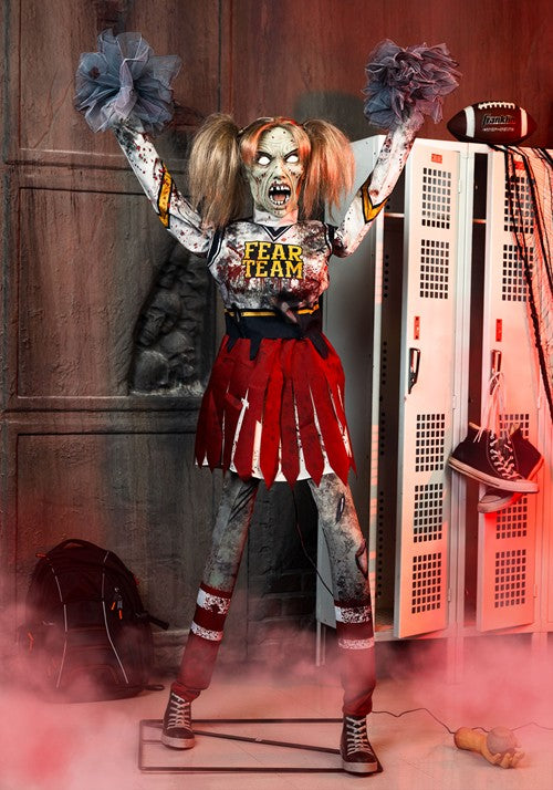 5.3FT Dead Squad Debbie the Zombie Cheerleader Animatronic Decoration - US 0799