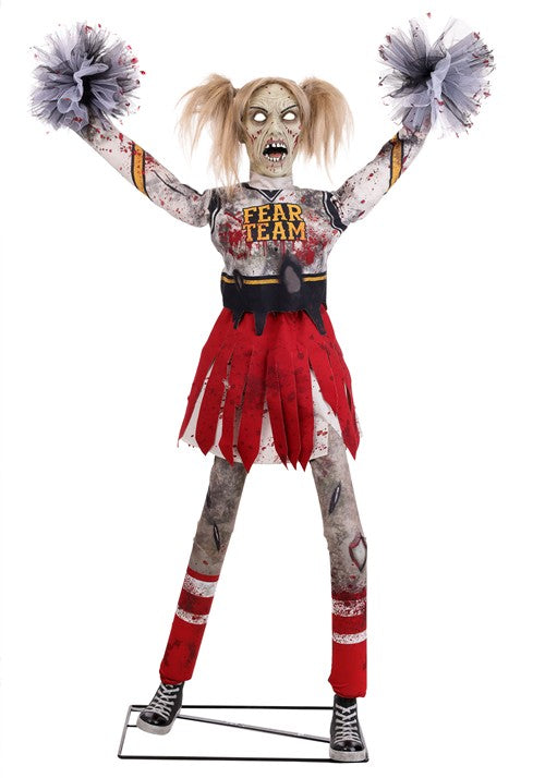 5.3FT Dead Squad Debbie the Zombie Cheerleader Animatronic Decoration - US 0799