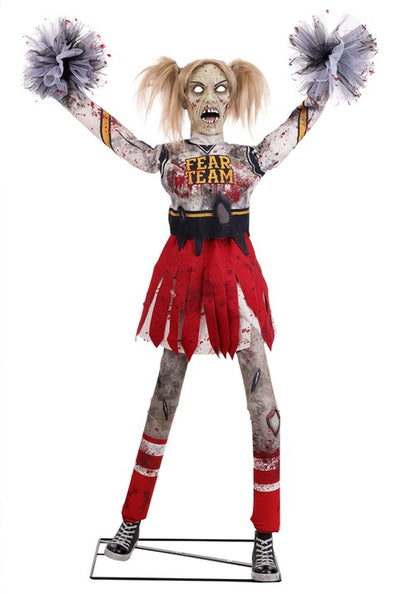 5.3FT Dead Squad Debbie the Zombie Cheerleader Animatronic Decoration - US 0799