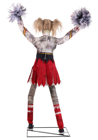 5.3FT Dead Squad Debbie the Zombie Cheerleader Animatronic Decoration - US 0799