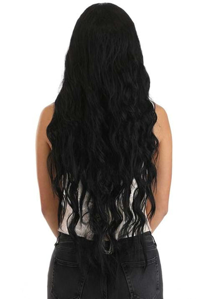 Women's Deep Black Long Wavy Costume Wig - US 8471