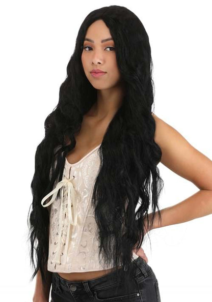 Women's Deep Black Long Wavy Costume Wig - US 8471