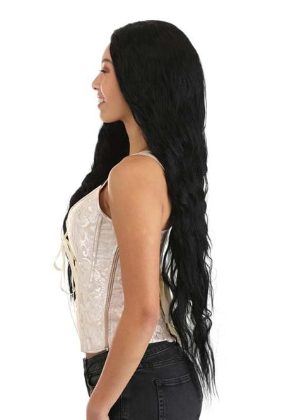 Women's Deep Black Long Wavy Costume Wig - US 8471