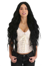 Women's Deep Black Long Wavy Costume Wig - US 8471