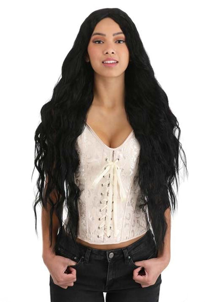 Women's Deep Black Long Wavy Costume Wig - US 8471