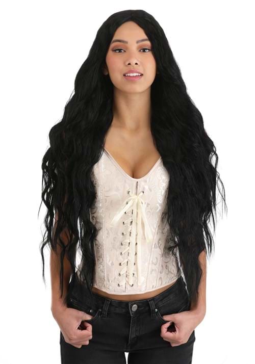 Women's Deep Black Long Wavy Costume Wig - US 8471