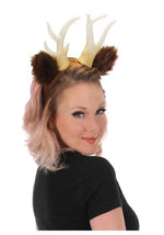 Deer Costume Headband with Antlers and Ears - US 9758