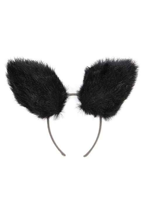 Deluxe Black Cat Ears Headband Costume Accessory - US 1888