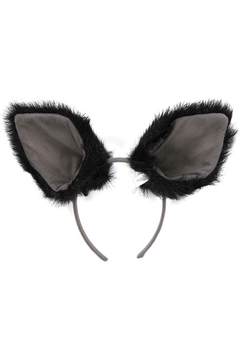 Deluxe Black Cat Ears Headband Costume Accessory - US 1888