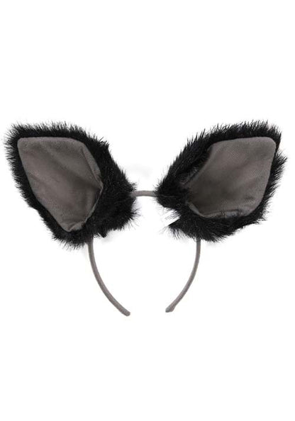 Deluxe Black Cat Ears Headband Costume Accessory - US 1888