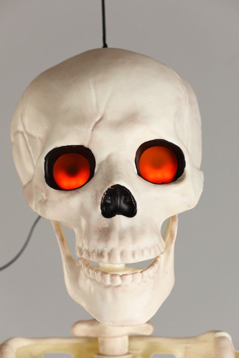 5FT Deluxe Flaming Light Up Eyes & Talking Skeleton Halloween Decoration - US 5203