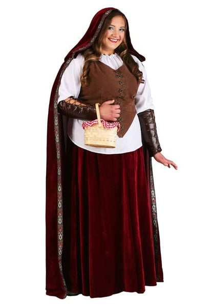 Women's Deluxe Red Riding Hood Plus Size Costume Dress - US 9334
