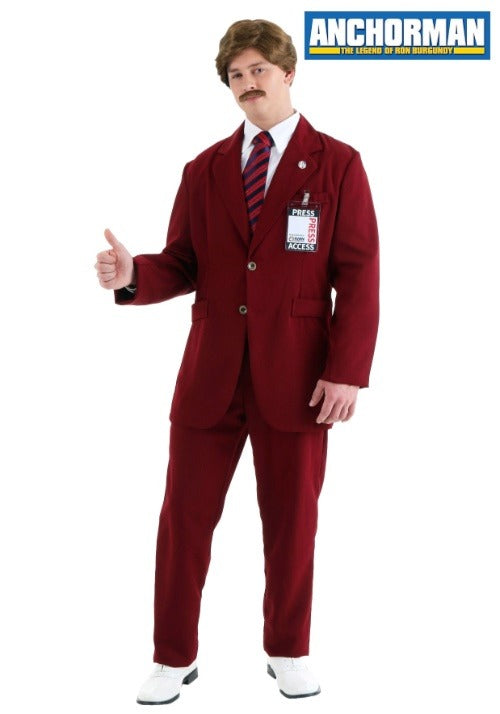 Men's Deluxe Anchorman Ron Burgundy Costume Suit - US 8082