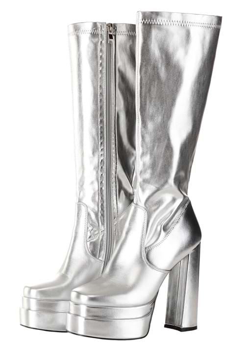 Deluxe Silver Gogo Boots for Women - US 4969