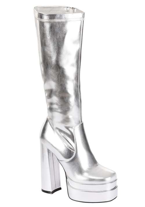 Deluxe Silver Gogo Boots for Women - US 4969