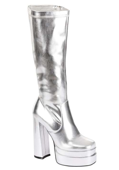 Deluxe Silver Gogo Boots for Women - US 4969
