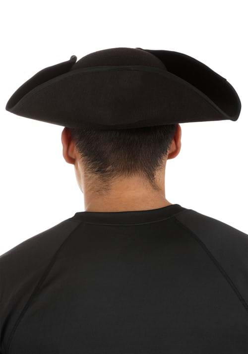 Deluxe Black Tricorn Costume Hat for Adults - US 7513