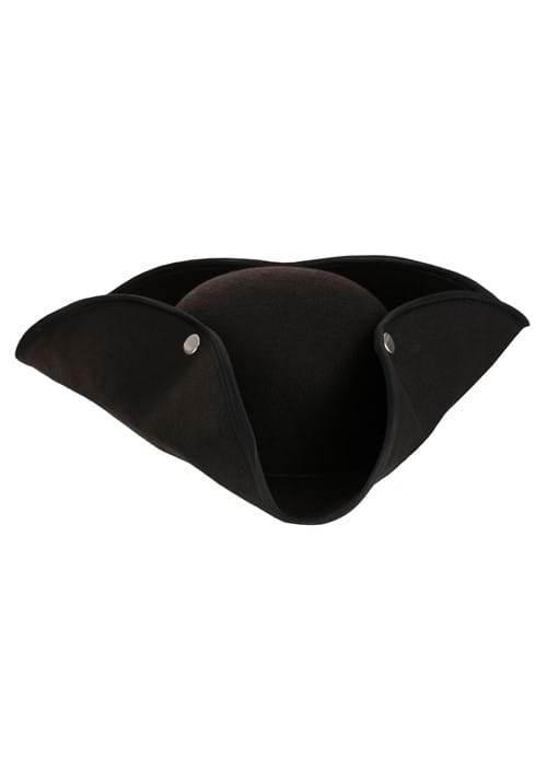 Deluxe Black Tricorn Costume Hat for Adults - US 7513
