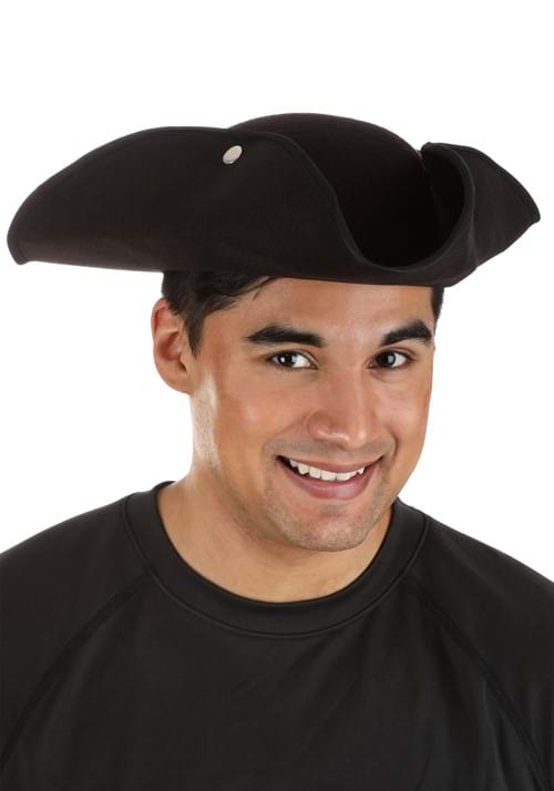 Deluxe Black Tricorn Costume Hat for Adults - US 7513