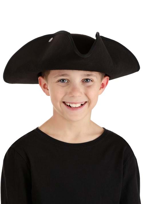 Deluxe Black Tricorn Costume Hat for Kids - US 8603