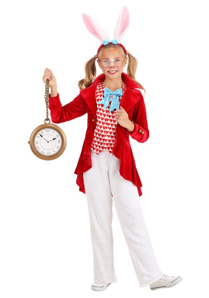 Dignified White Rabbit Costume for Girls - US 3950