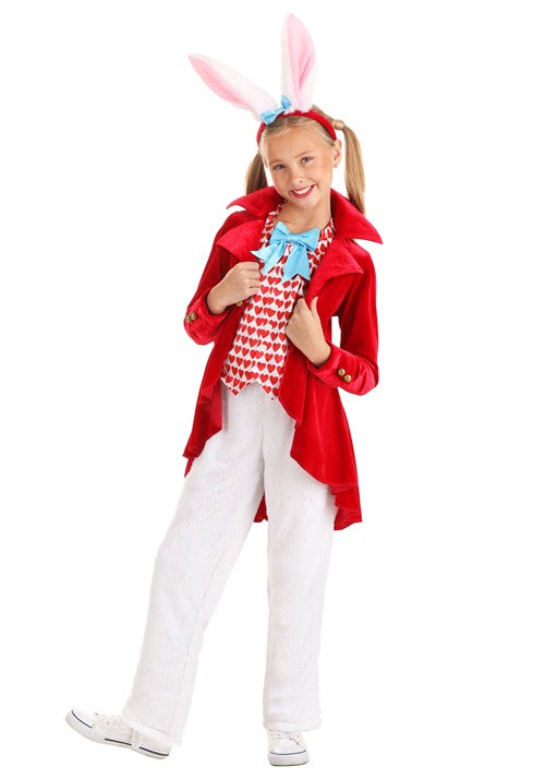 Dignified White Rabbit Costume for Girls - US 3950