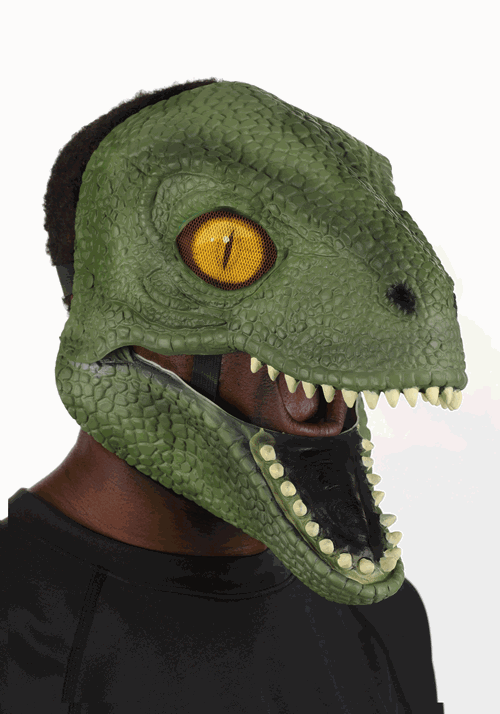Mouth Mover Green Dinosaur Costume Mask - US 8485