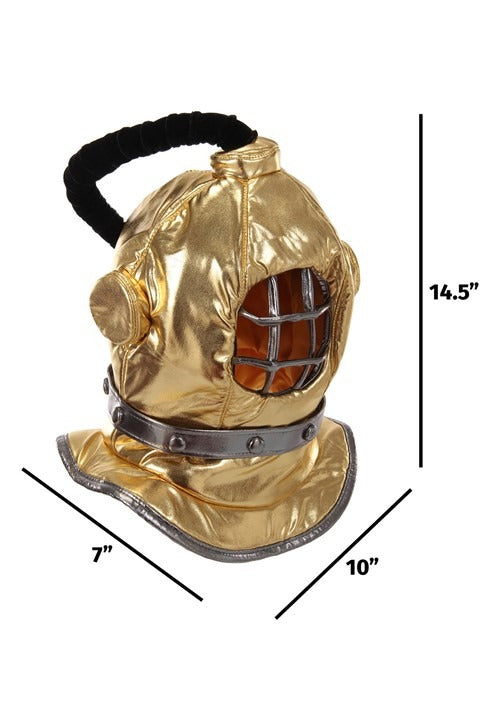 Gold Diving Bell Plush Costume Helmet - US 2475