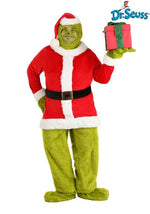 Men's Plus Size Dr. Seuss Grinch Santa Open Face Costume - US 3459