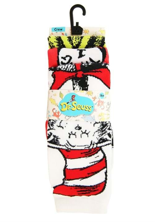 Adult Dr. Seuss Characters Crew Sock 3 Pair Set - US 8706