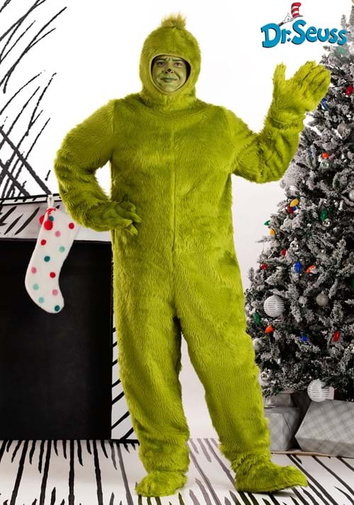 Dr. Seuss The Grinch Plus Size Open Face Costume - US 4300