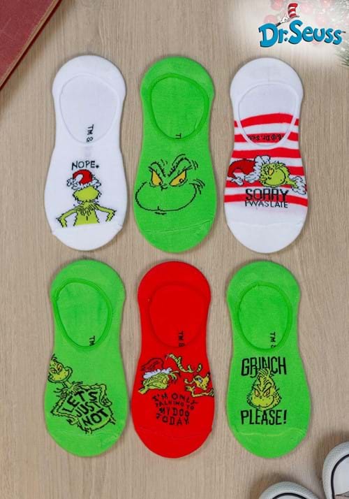 Dr. Seuss Grinch 6-Pack No-Show Socks - US 3227